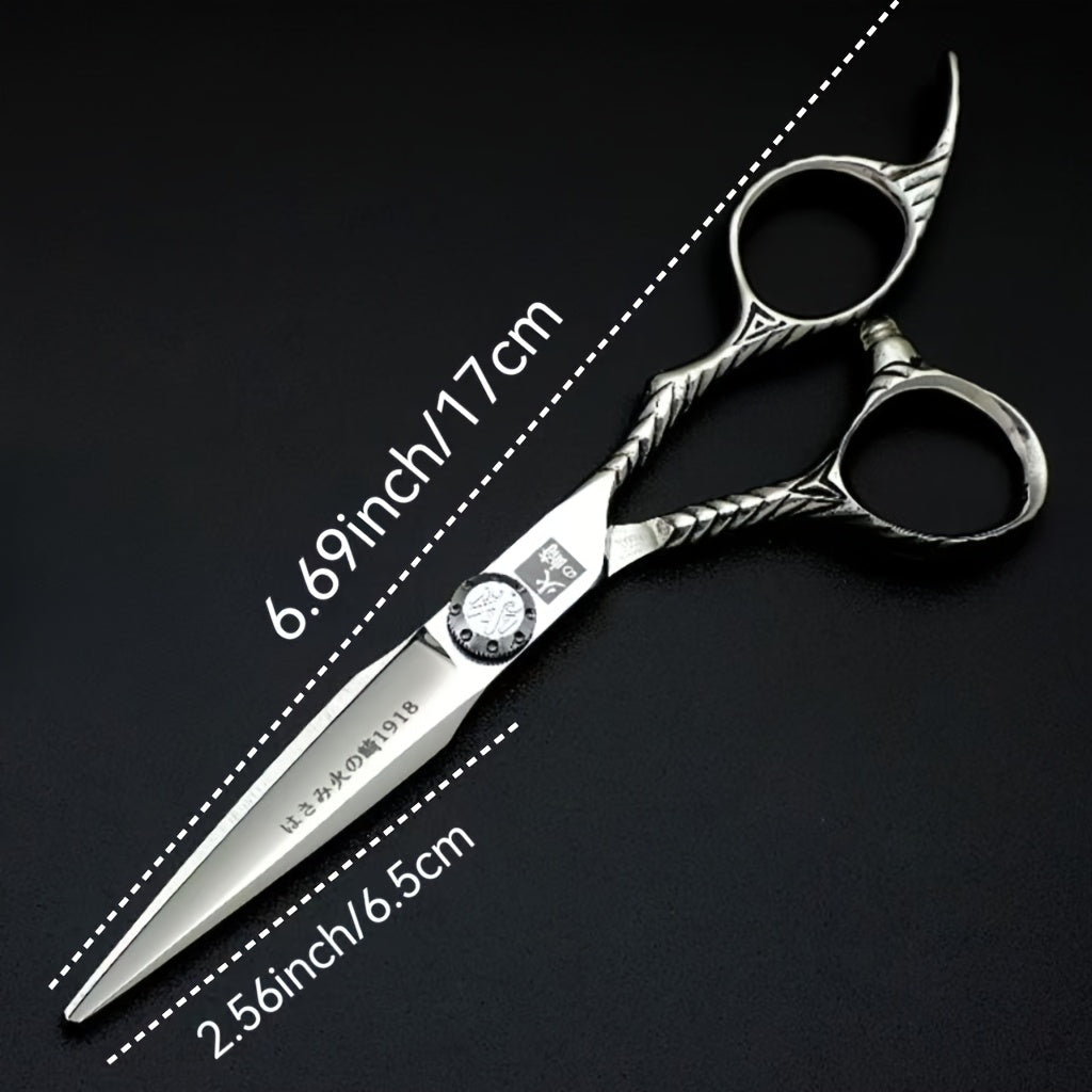 Huozaki Premium Yapon 440C po'lat qaychi - Qo'l bilan tayyorlangan, o'tkir va mustahkam soch kesish, jingalak va oddiy sochlar uchun, ergonomik tutqich dizayni