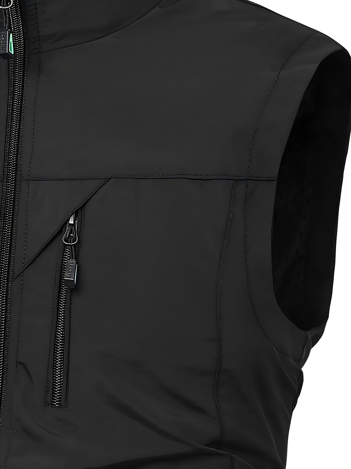 Men's Lightweight Sleeveless Nylon Vest with Stand Collar for Spring Fall Outdoor Casual