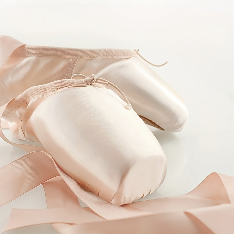 Women's Satin Pointe Shoes with Ribbons Adjustable Backstrap Spring-Ready Ballet