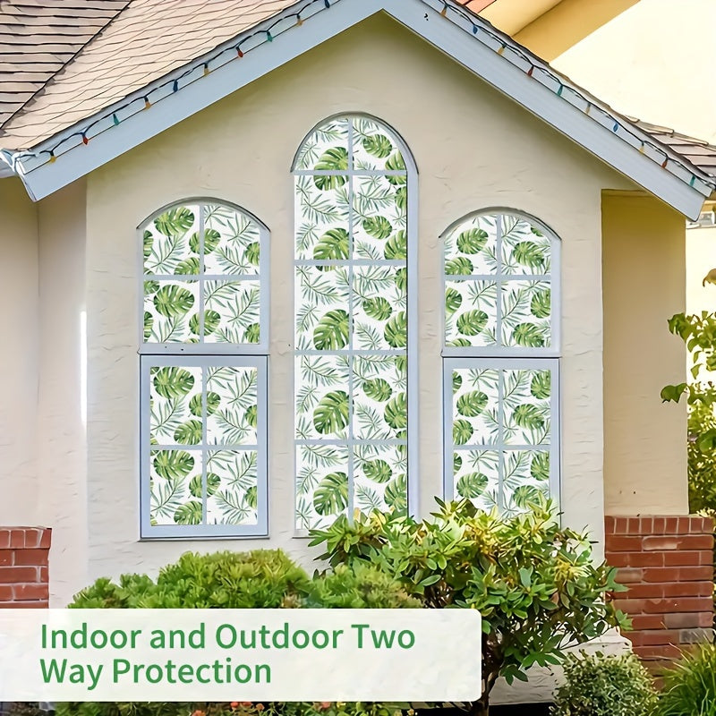 Leaf Pattern Window Film Static Clings Privacy Glass Sticker Home Decor