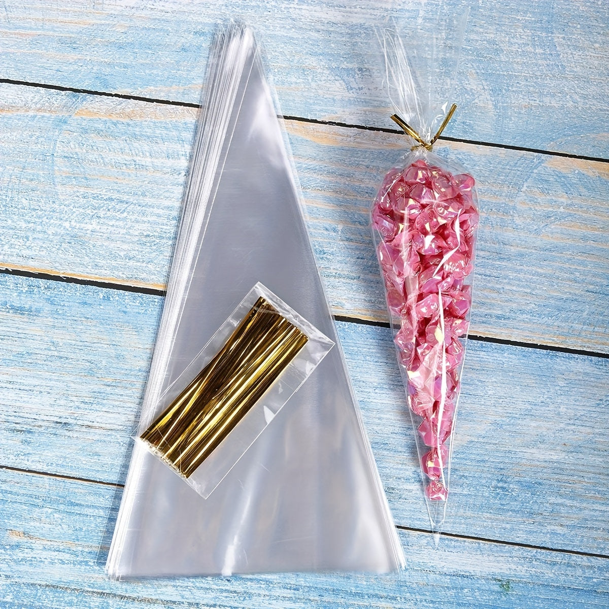 Candy and Popcorn Packaging Bags Set of 50 for Weddings and Parties