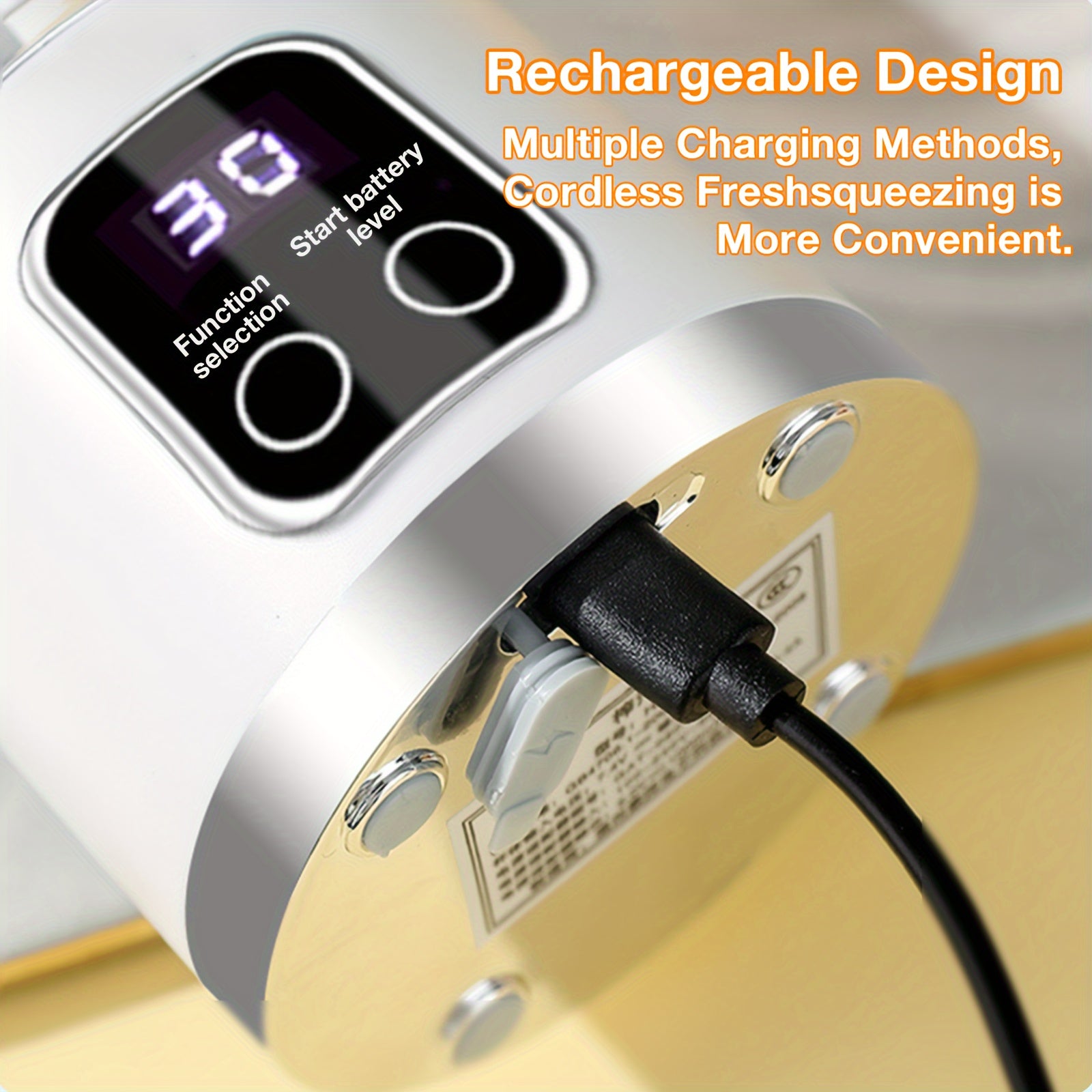 Портативный электрический цитрусовый соковыжималка 450 мл, USB-заряжаемый, съемный, противоскользящий
