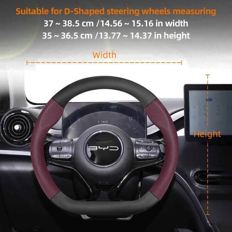 Car Carbon Fiber Texture Steering Wheel Cover Universal Fit for Cars Black Burgundy Orange