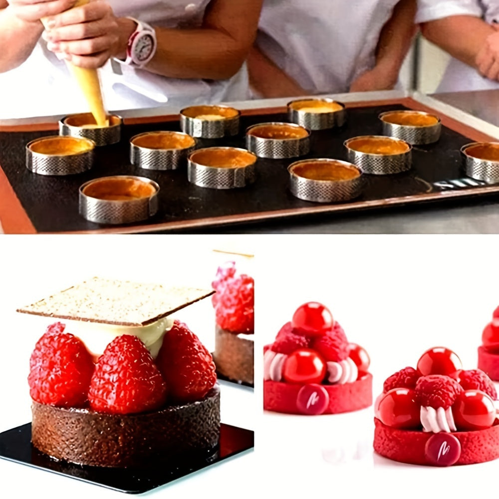 Stainless Steel Tart Ring 5cm Non-Stick Perforated Dessert Mold for Baking