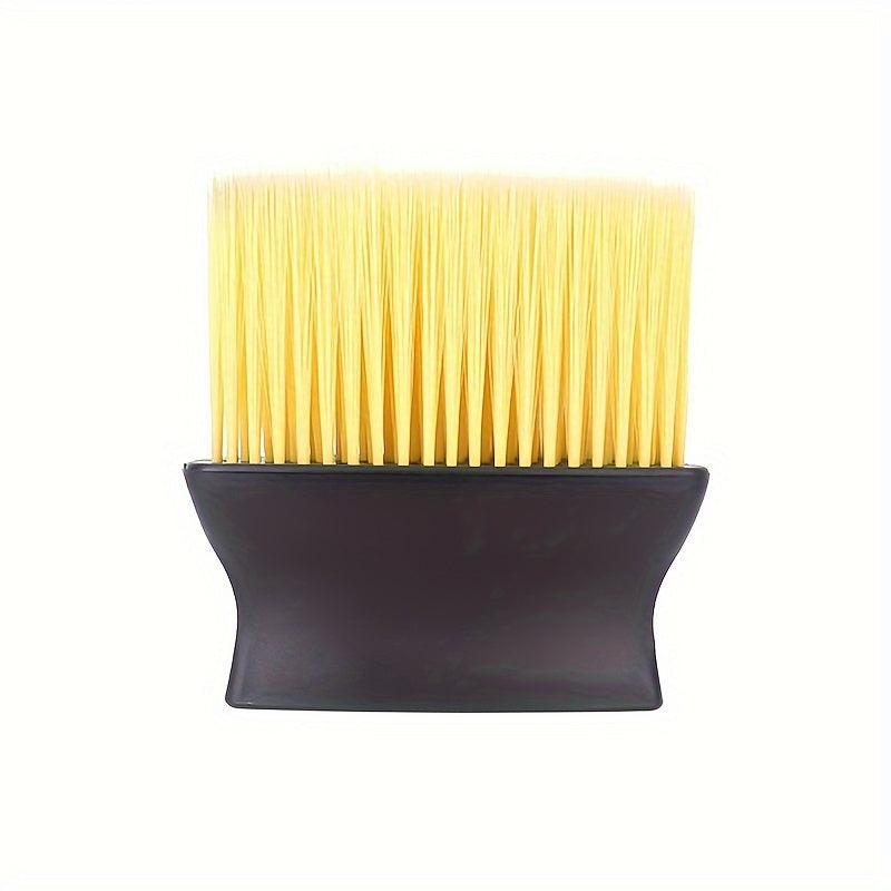 Dual-Bristle Car Interior Cleaning Brush Soft Yellow Bristles Black Handle