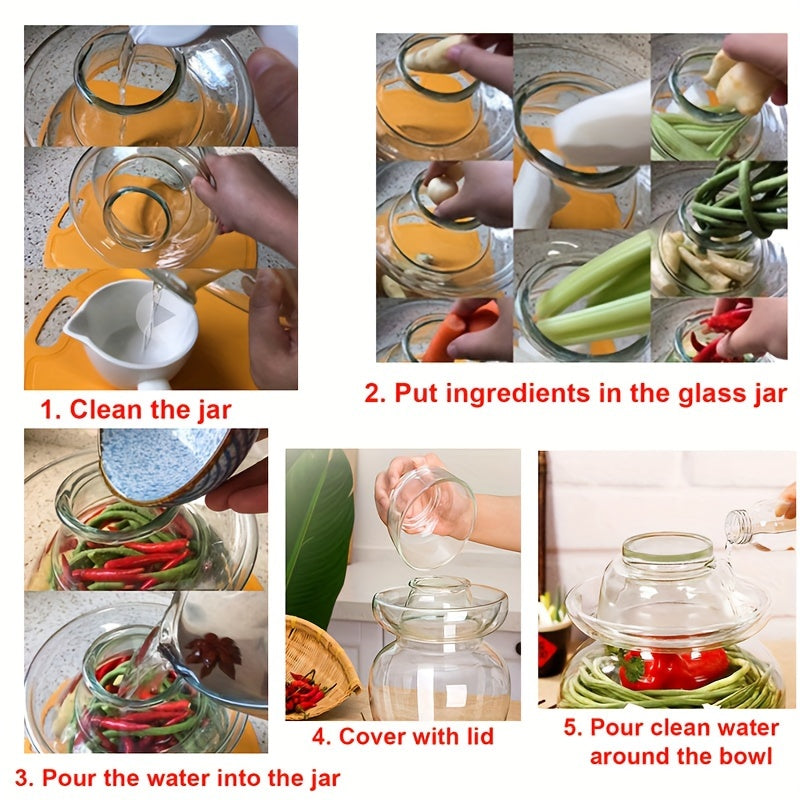 Банка для ферментации огурцов с крышкой с водяным уплотнением.