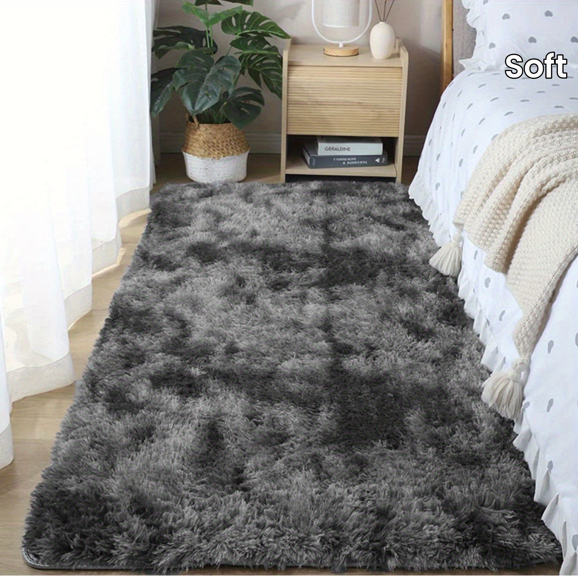 Fuzzy Nordic Rug Soft Plush Carpet for Living Room Bedroom Warmth