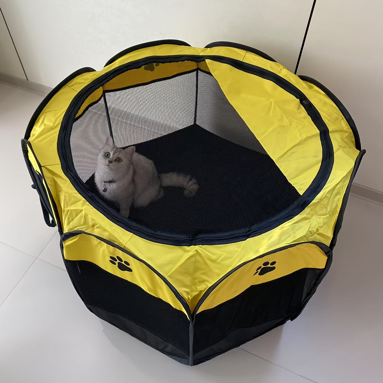 Eight-Sided Foldable Pet Cage for Dogs and Cats Made of Durable Oxford Cloth