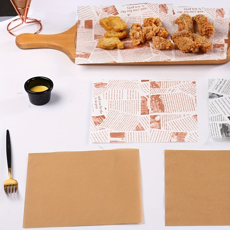 100 Square Paper Doilies Oil-Absorbing Disposable Baking Liners for Kitchen