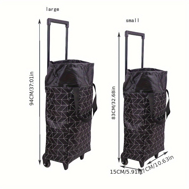 Carro de compras con marco de metal duradero, aislamiento y diseño plegable