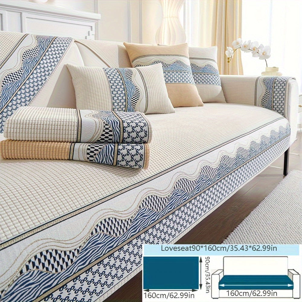 Velvet Sofa Cushion Cover Non-Slip Pet-Friendly All-Season Protecting Armchair Loveseat 3-4 Seater