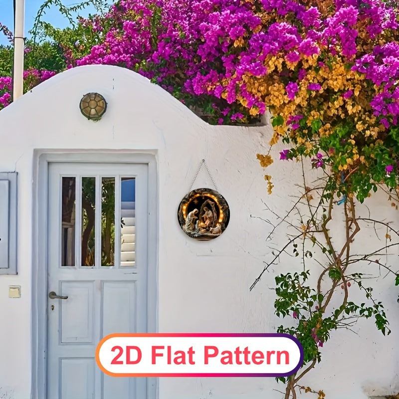 Decoración colgante de escena de Navidad de acrílico 14.99 cm Estilo boho Regalo navideño