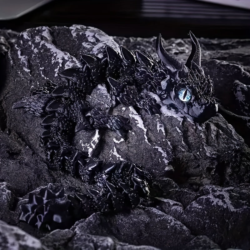 Adults 3D Printed Double-Horned Dragon Figurine Car Home Desk Decor