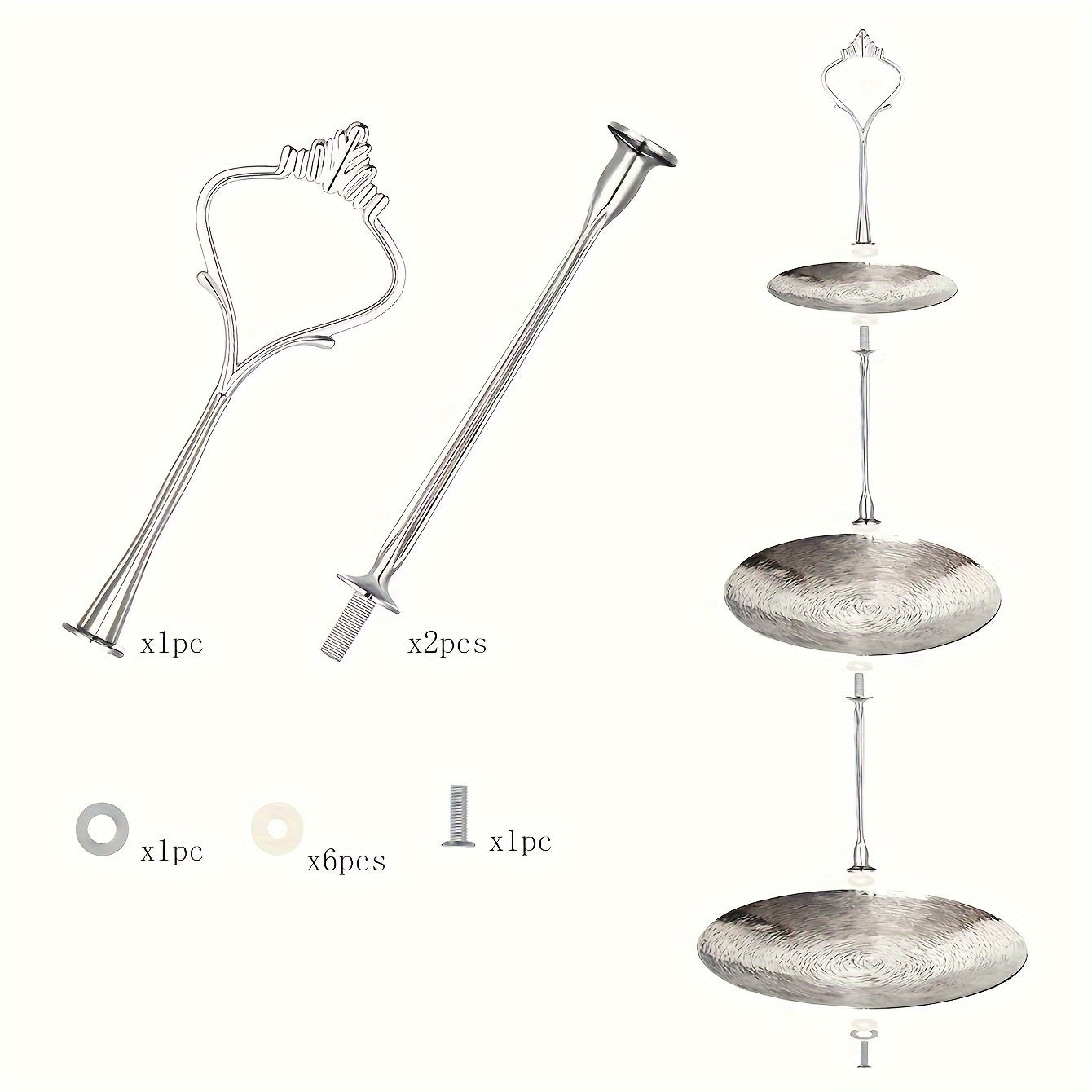 Cake Stand Hardware Accessories 3-Tier Mold Crown Resin for Weddings Parties Gold Silver