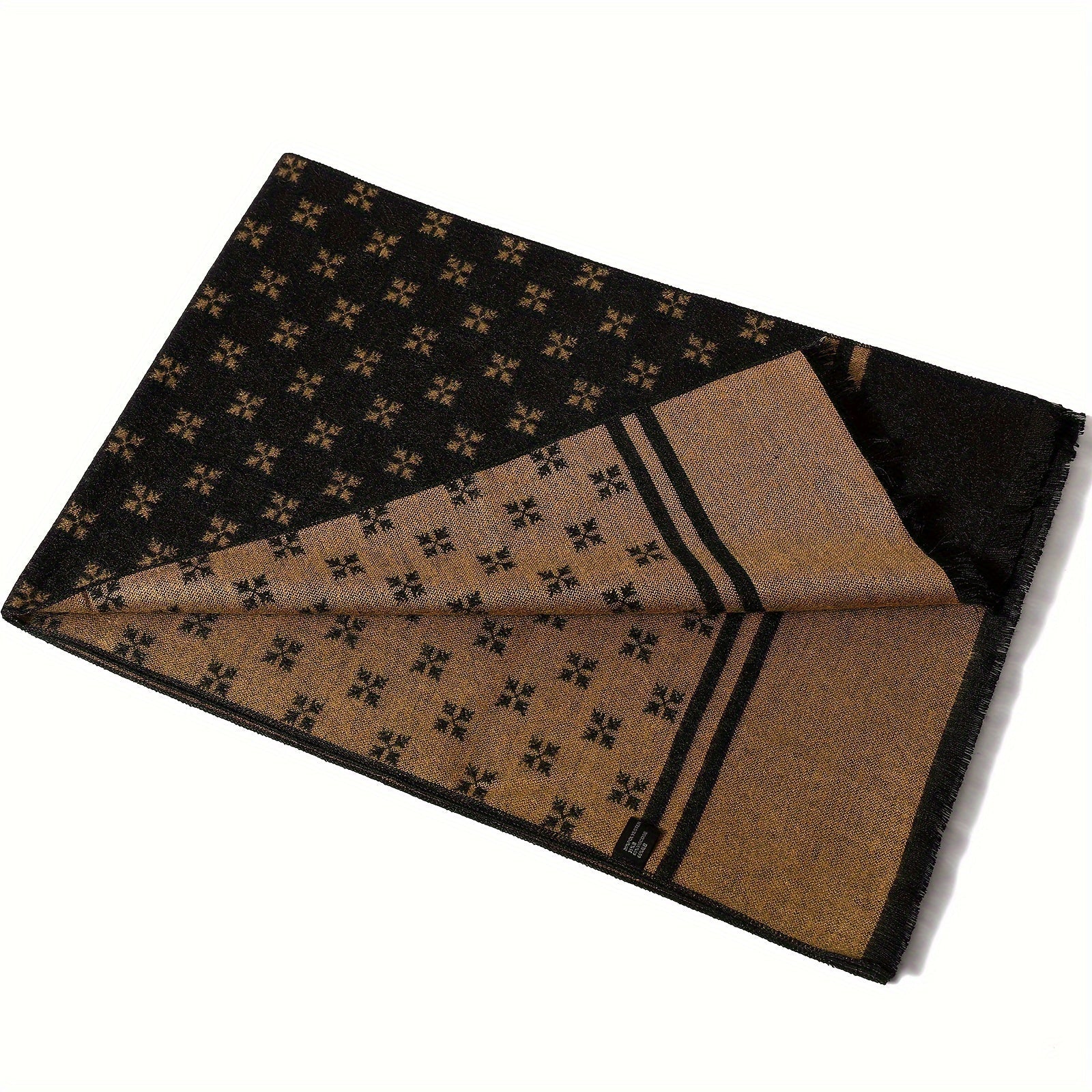 Men's Thick Plaid Scarf 180x30cm Soft Imitation Cashmere Autumn Winter Gift