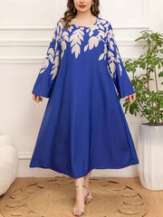 Women's Plus Size Loose Printed Dress for Middle East Fashion