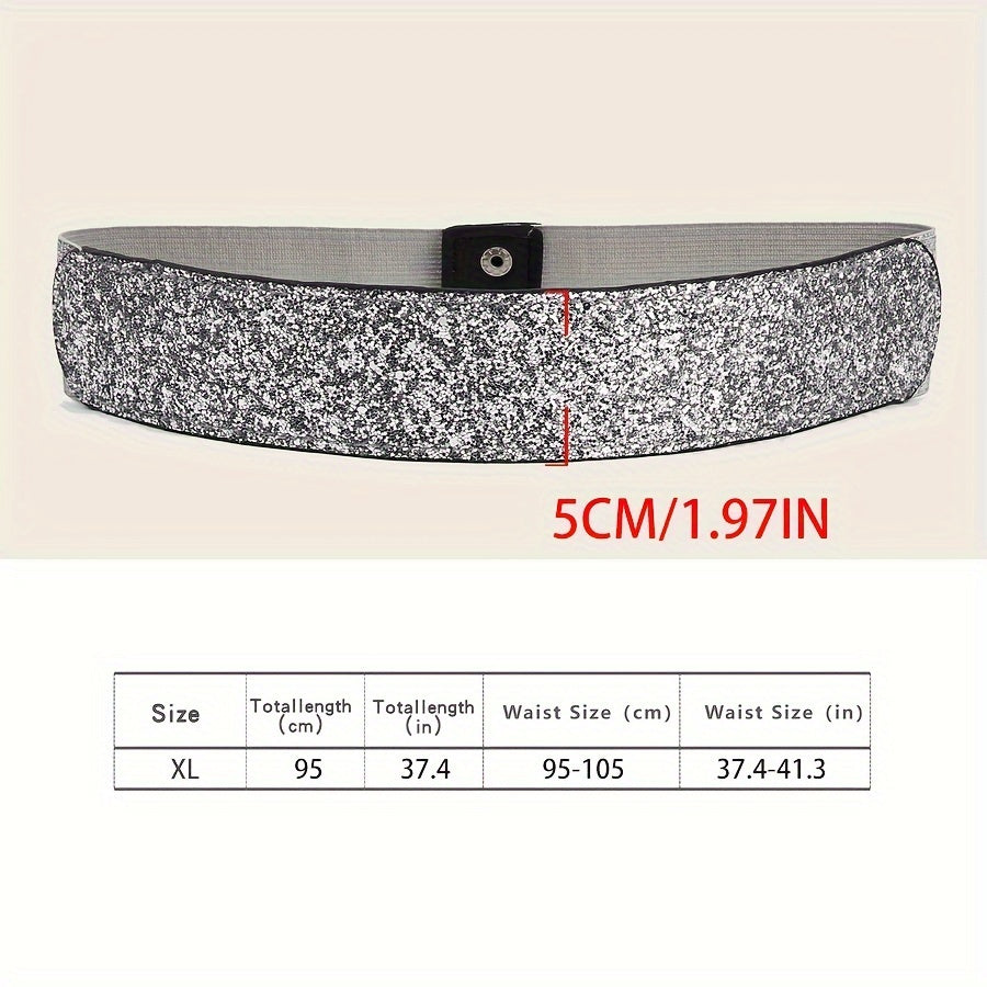 Women's Gold Sequin Belt Fashion Accessory for Party and Evening Wear
