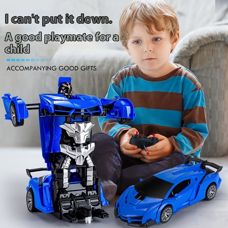 Coche robot control remoto eléctrico con rotación de 360° y deriva para niños a partir de 3 años en blanco, rojo, amarillo y azul