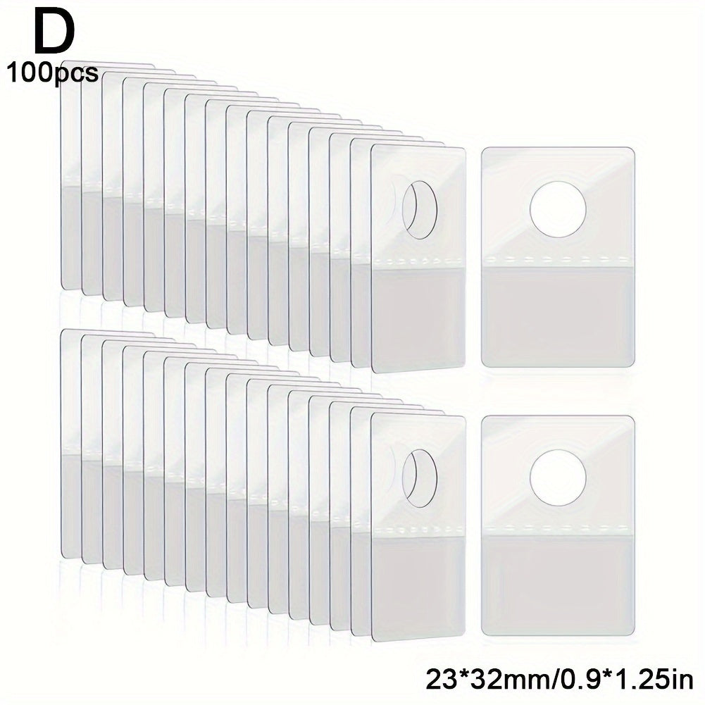 Plastic Adhesive Hooks for Hanging Cards Sheets PVC and Airplane Holes 100 Pack