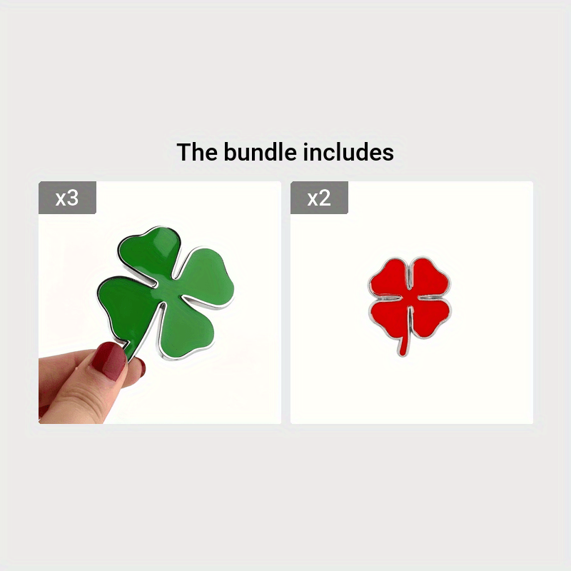 Metal Car Emblem Four-Leaf Clover Durable Exterior Decor for Vehicles