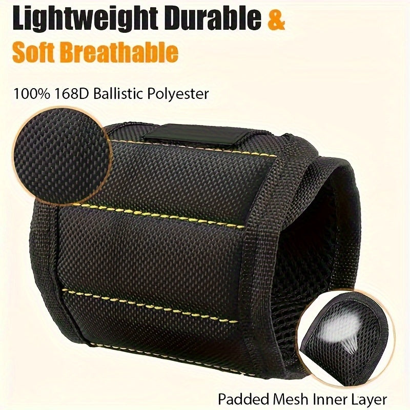 Magnetic Tool Wristband Waterproof Fabric Red Adjustable DIY Repair Organizer