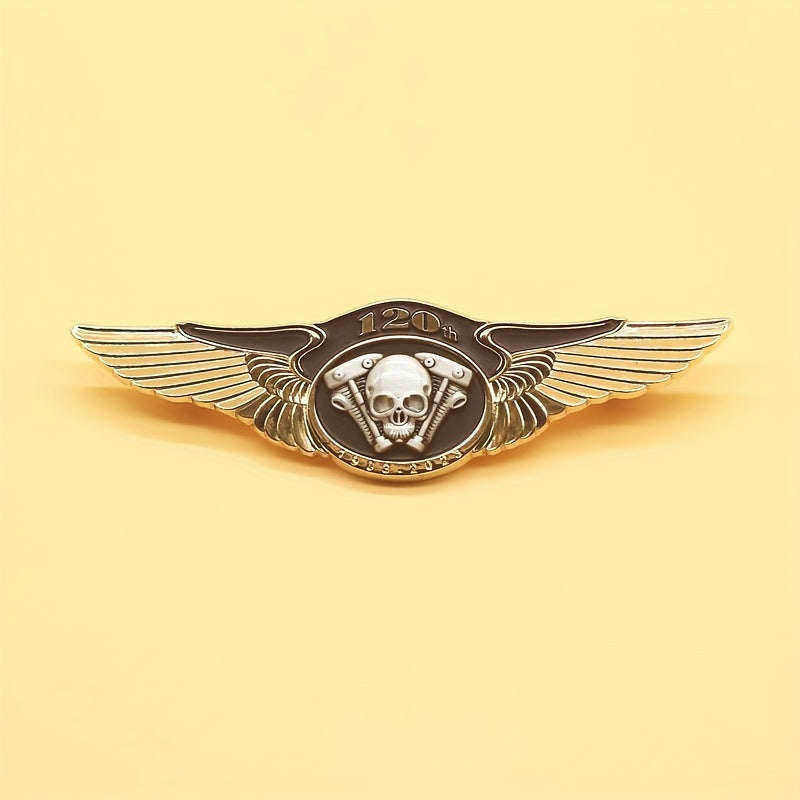 Alloy Metal Vintage Motorcycle Club 120-yillik yubiley belgisi - Ruxsatnomalar va denim uchun mukammal moda aksessuari. Do'stlar va muxlislar uchun ajoyib sovg'a, shuningdek, chiroyli bezak va dekorativ pin.
