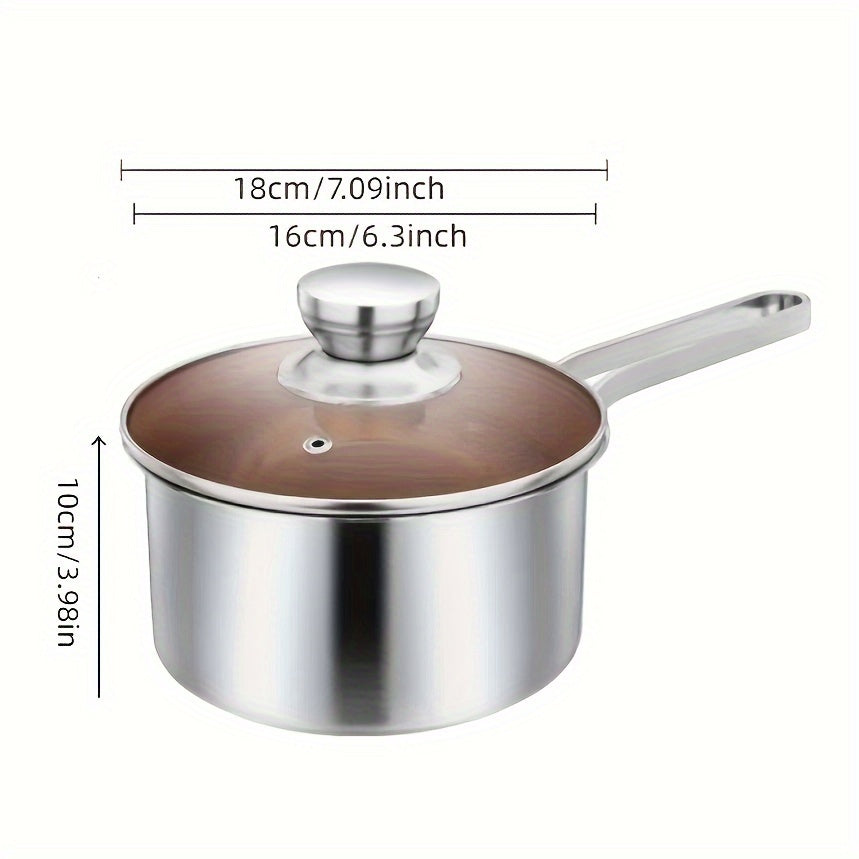 Stainless Steel Cookware Set 3-Piece Durable Pots and Pans for Soup and Frying