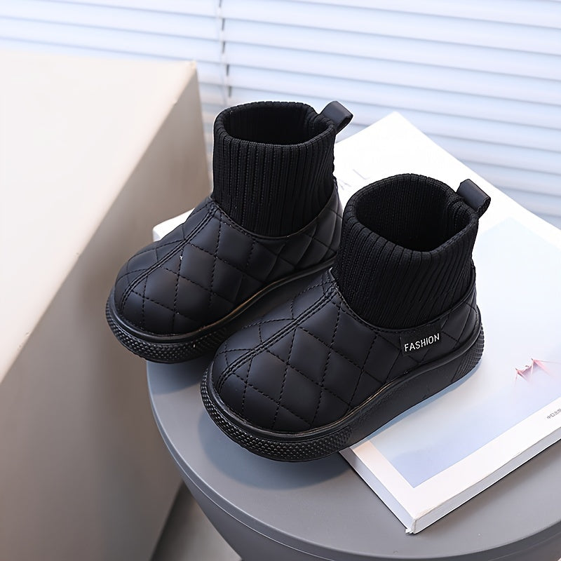 Women's Short Booties with Quilted Upper for Fall and Winter