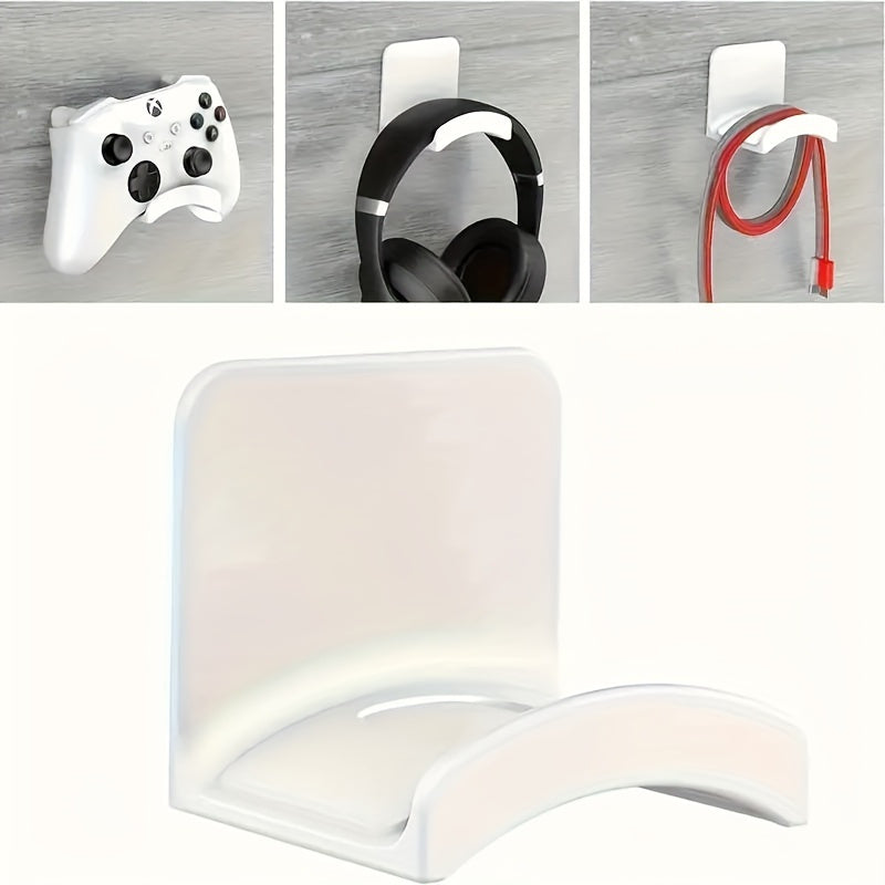 Wall-Mount Headphone Stand with Utility Hooks, Space-Saving, Easy Installation