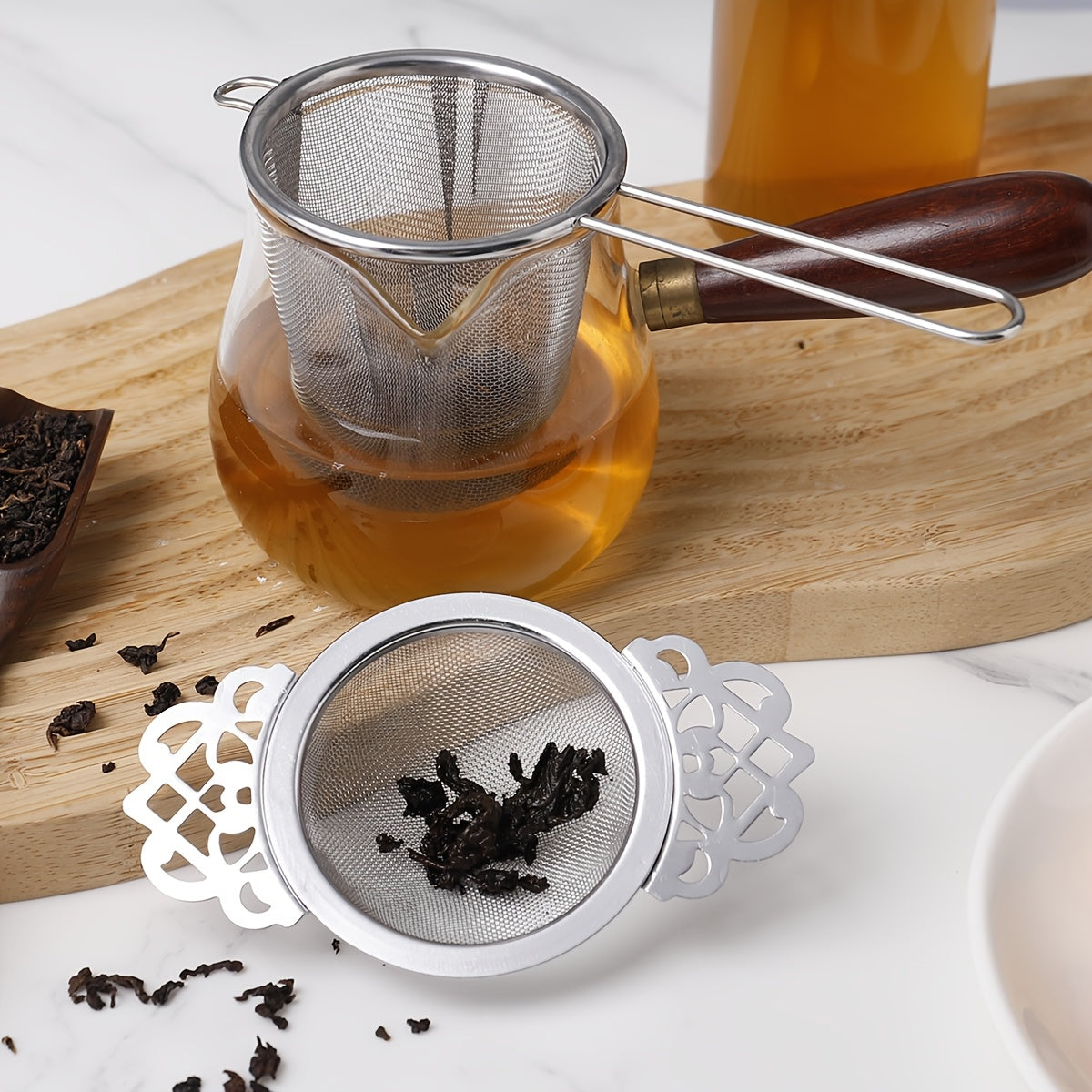 Набор для заваривания чая из нержавеющей стали с ручкой, ситечки с мелкой сеткой для заваривания рассыпного чая