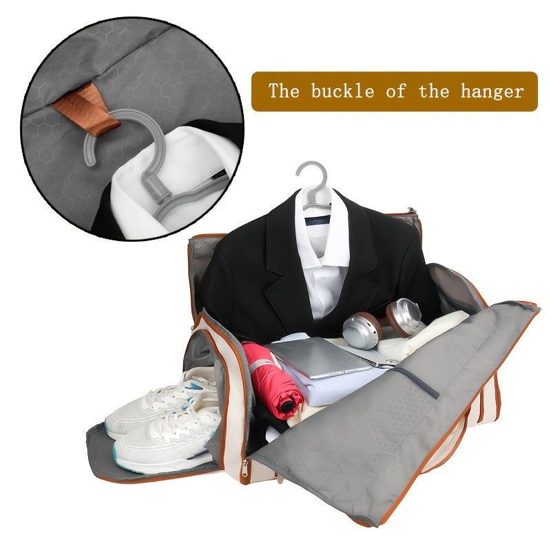 60L Multifunctional Travel Backpack Nylon Wet Dry Separation Shoe Compartment Removable Strap