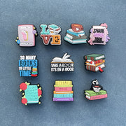 10Pcs Kids Shoe Decorations PVC Book Theme Shoe Ornaments DIY Gift Set