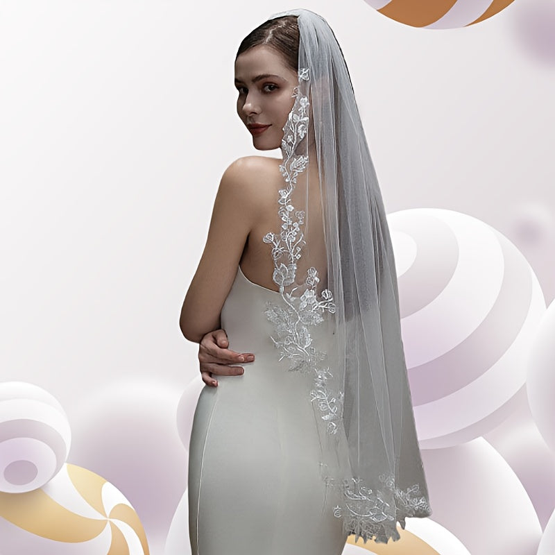 Vintage Lace Wedding Veil Bridal Accessories 100% Polyester Classic Bridal Veil