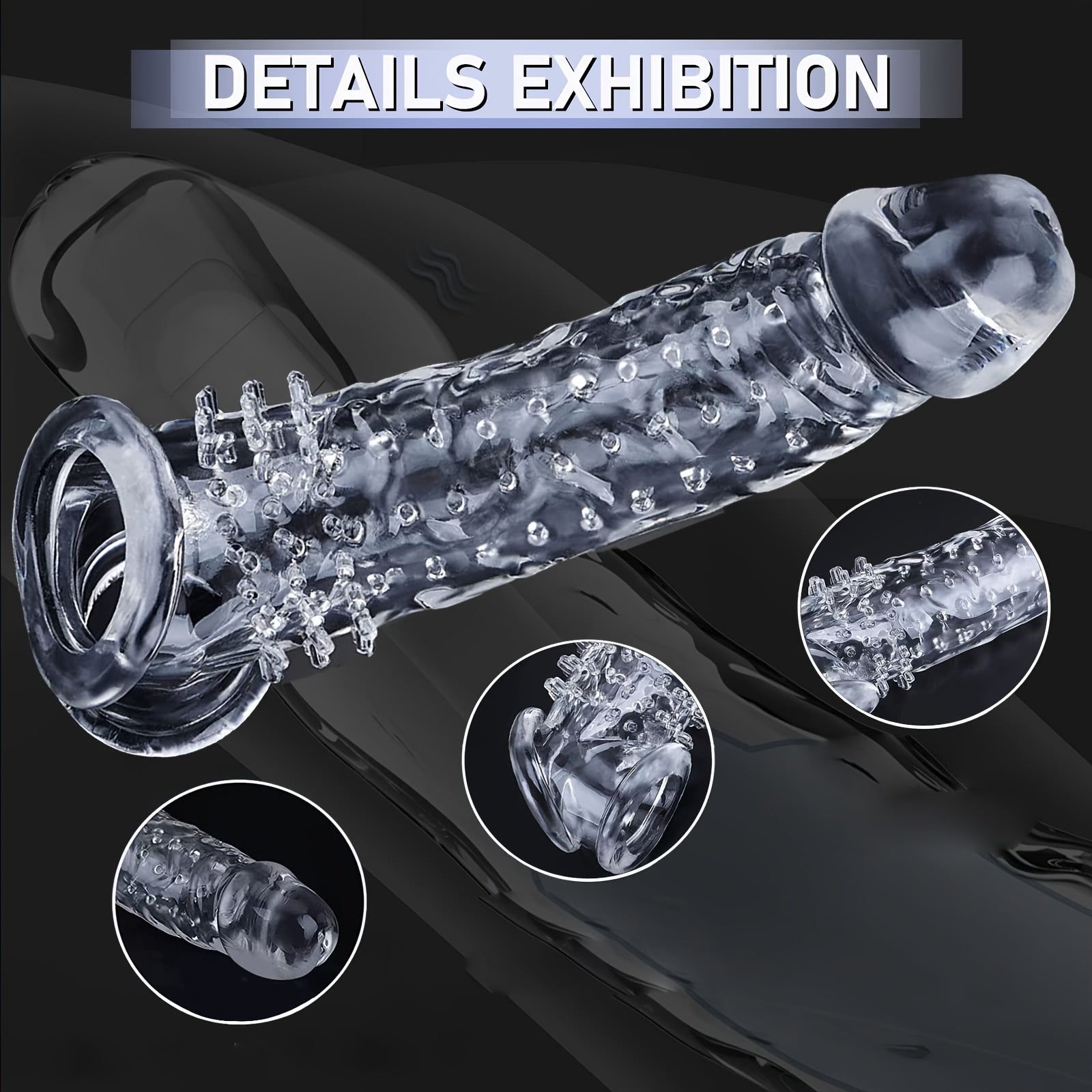 Anillo de pene de TPE texturizado reutilizable para parejas, grueso, duradero