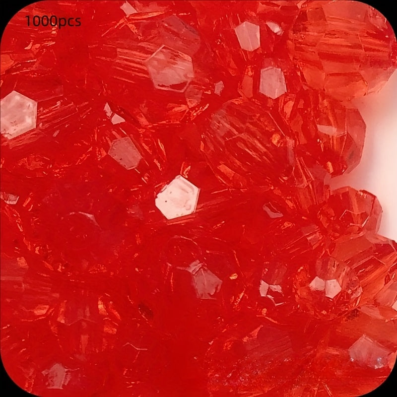 1000 piezas de cuentas de esquina de acrílico transparente de 6mm para bricolaje, joyería y decoración del hogar