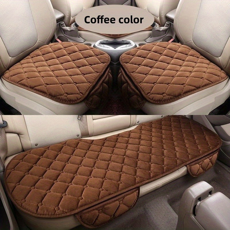 Universal Car Seat Cushions Set Short Plush Non-slip Autumn Winter