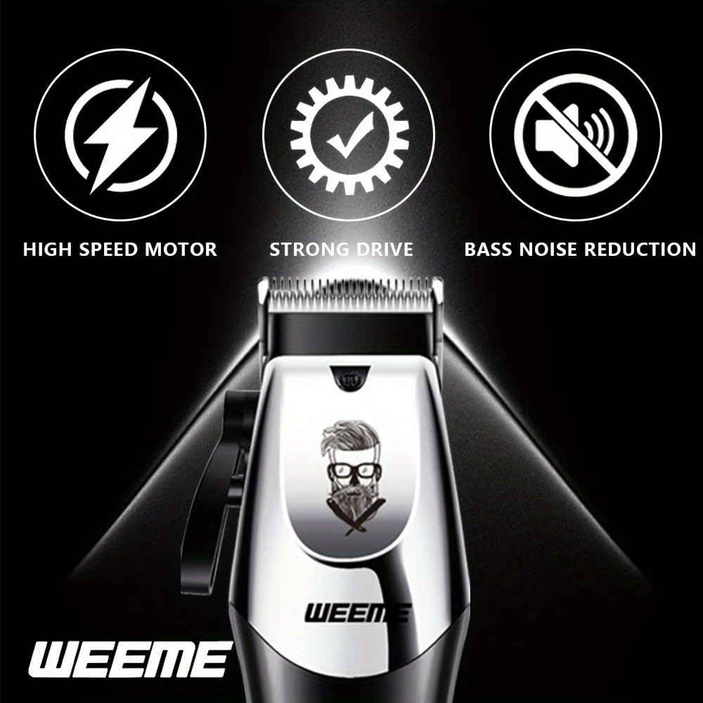 Electric Hair Clipper USB Rechargeable Quiet Hair Trimmer with Limit Combs and One-Touch Length Adjustment