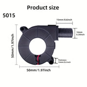Mini Blower Fan 5015 USB Powered Silent Turbo Circular Air Outlet Black Plastic Compact