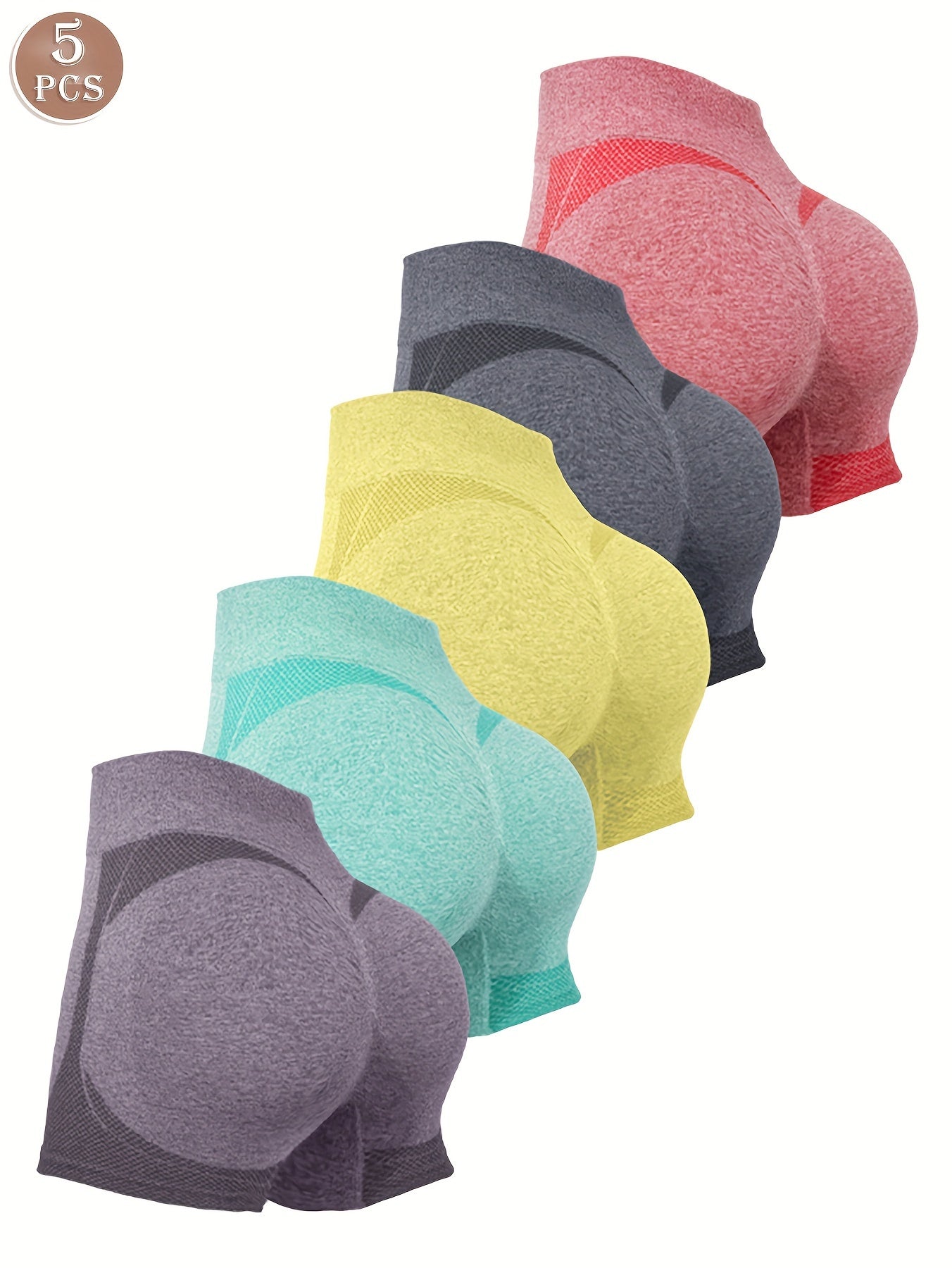 Women’s Seamless High-Waisted Yoga Shorts Set of 5 for Leg Shaping and Hip Lifting