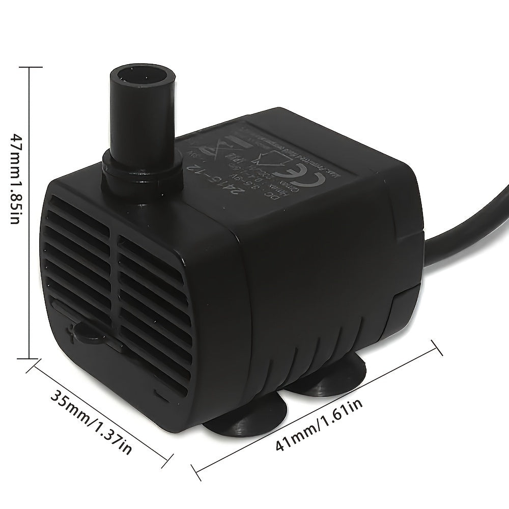 USB Mini Water Pump 53GPH Aquarium Fountain Submersible Low Noise