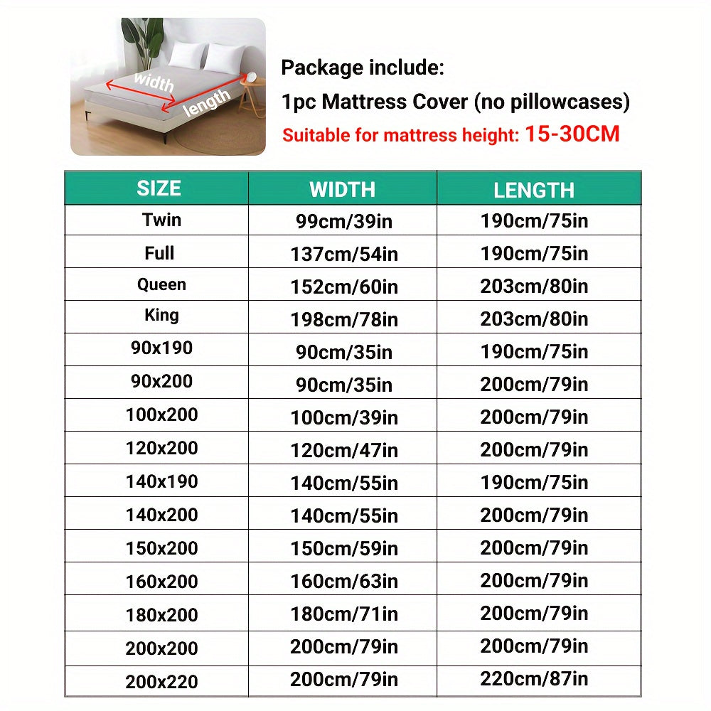 Protector de colchón impermeable cubre gris blanco poliéster tejido a máquina con correas de tirón incluidas