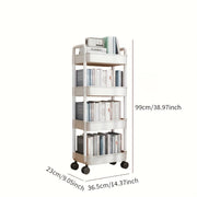 Heavy-Duty Plastic Utility Cart with Wheels, Multi-Purpose Floor Organizer