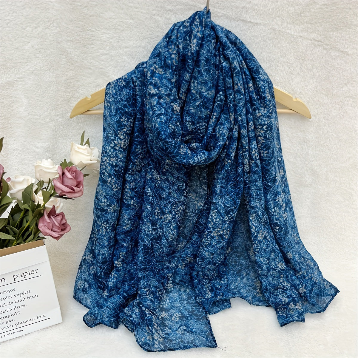 Women's Floral Gradient Scarf Casual Elegant Lightweight Accessory