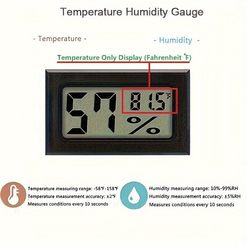 4/6/12 Pcs Mini Digital Hygrometer Thermometer with Probe for Reptile Incubator