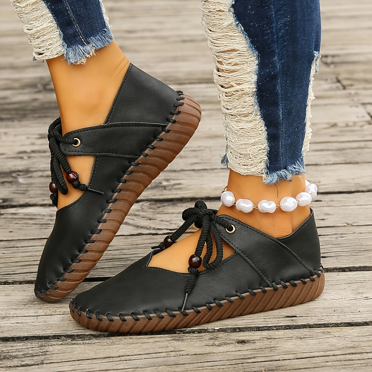 Women's Flat Sneakers Artificial Leather Casual Walking Shoes