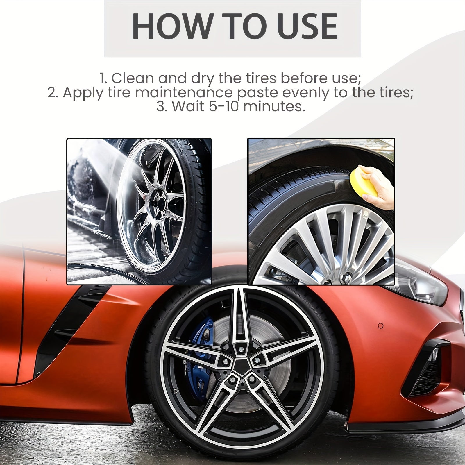 Gentle Tire Shine and Metal Cleaner 100g Rim Care Residue-Free Gel