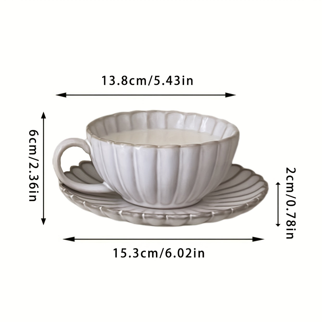 Japanese-Style Ceramic Coffee Mug with Saucer Set Reusable Hand Wash Only