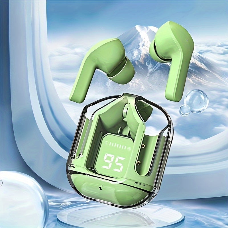 Беспроводные наушники высокой четкости с сенсорным управлением, цифровым дисплеем и перезаряжаемой батареей для игр, спорта и отдыха - пластиковый материал, для взрослых.