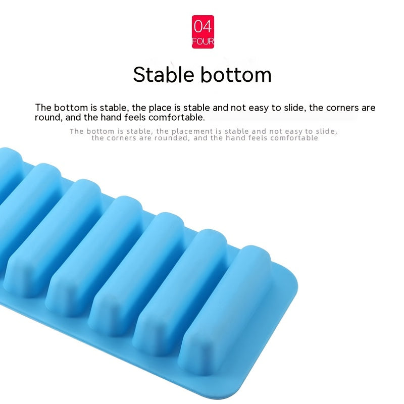 Silicone Ice Cube Tray 10-Cavity Flexible Food Grade Mold for Drinks