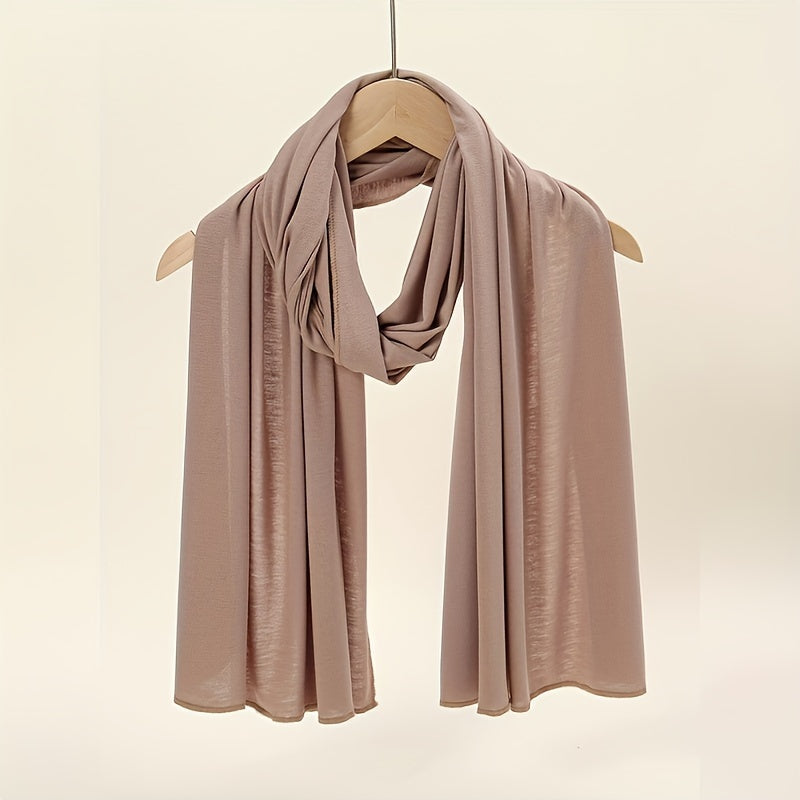 Ayollar uchun yuqori sifatli bir rangli polyester sharf, barcha fasllar va tadbirlar uchun mos, Ramazon uchun qulay.